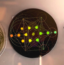 Load image into Gallery viewer, 電磁波防止秘密の神聖幾何学ホログラムススティッカー(ステッカー)ー EMF Sacred Geometric Codes hologram Gold Sticker
