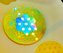 Load image into Gallery viewer, 電磁波防止秘密の神聖幾何学ホログラムススティッカー(ステッカー)ー EMF Sacred Geometric Codes hologram Gold Sticker