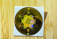 Load image into Gallery viewer, 電磁波防止秘密の神聖幾何学ホログラムススティッカー(ステッカー)ー EMF Sacred Geometric Codes hologram Gold Sticker