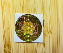 Load image into Gallery viewer, 電磁波防止秘密の神聖幾何学ホログラムススティッカー(ステッカー)ー EMF Sacred Geometric Codes hologram Gold Sticker