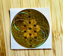 Load image into Gallery viewer, 電磁波防止秘密の神聖幾何学ホログラムススティッカー(ステッカー)ー EMF Sacred Geometric Codes hologram Gold Sticker