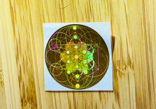 Load image into Gallery viewer, 電磁波防止秘密の神聖幾何学ホログラムススティッカー（ステッカー）ー EMF Sacred Geometric Codes hologram Gold Sticker
