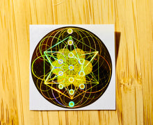 Load image into Gallery viewer, 電磁波防止秘密の神聖幾何学ホログラムススティッカー（ステッカー）ー EMF Sacred Geometric Codes hologram Gold Sticker
