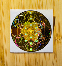 Load image into Gallery viewer, 電磁波防止秘密の神聖幾何学ホログラムススティッカー(ステッカー)ー EMF Sacred Geometric Codes hologram Gold Sticker