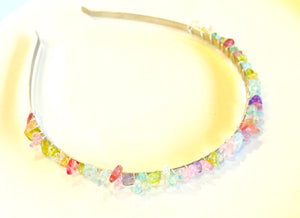 クリスタル カチューシャ（アクアマリン）Gemstone Crystal Headband