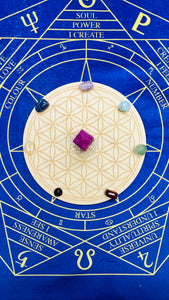 ７方向から運気を上げるクリスタルグリッド(ルビー）25cm Septagram Sacred geometry Crystal grid  crystals set