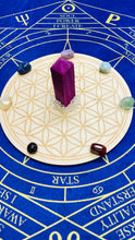 Load image into Gallery viewer, ７方向から運気を上げるクリスタルグリッド(ルビー）25cm Septagram Sacred geometry Crystal grid  crystals set
