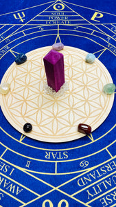 ７方向から運気を上げるクリスタルグリッド(ルビー）25cm Septagram Sacred geometry Crystal grid  crystals set