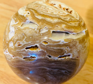 アンバー カルサイト球体（木星とベスタ）a7 Amber Calcite Sphere a7