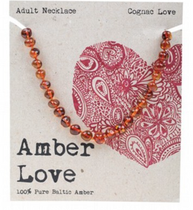 アンバーネックレス コニャック ラブ AMBER LOVE Adult's Necklace Baltic 100% Amber cognac love