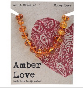 アンバー ブレスレット 大人用 正規ゴールドアンバー （ハニーカラー）Gold Amber Adult's Bracelet  100% Baltic Amber honey Love - 20cm　正規ゴールドアンバー大人用ブレスレット