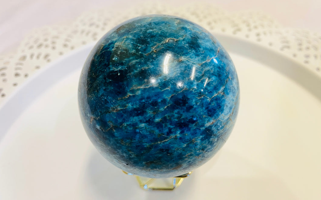 地球のクリスタルアパタイト球体スフィア　Apatite Sphere
