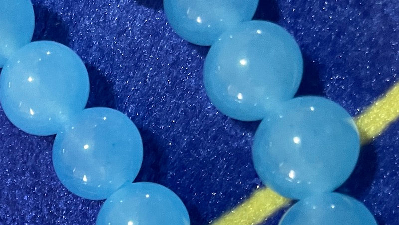 ビーズ ブルージェードト 8ミリ １０粒 Beads Blue Calcite 8mm (set of １０)