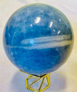 球体のクリスタル セレス女神のパワーストーン　ブルーカルサイト　ABlue Calcite Sphere A