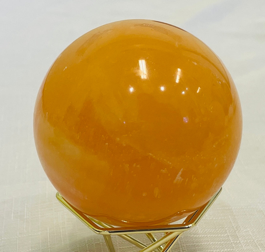 水星のパワーストーン　オレンジカルサイト　A　球体のクリスタル　orange calcite sphere