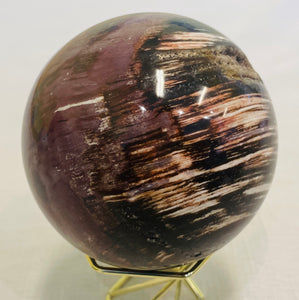 ラッキー惑星木星のパワーストーンペトリファイドウッド　A　球体のクリスタル　 petrified wood sphere