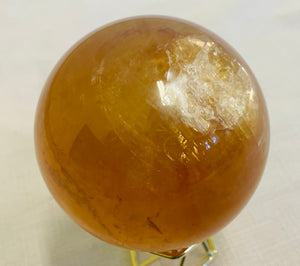 風の時代のクリスタル！使命に生きる人の為のドラゴンヘッドのゴールデンカルサイト　A　球体のクリスタル　goleden Calcite sphere