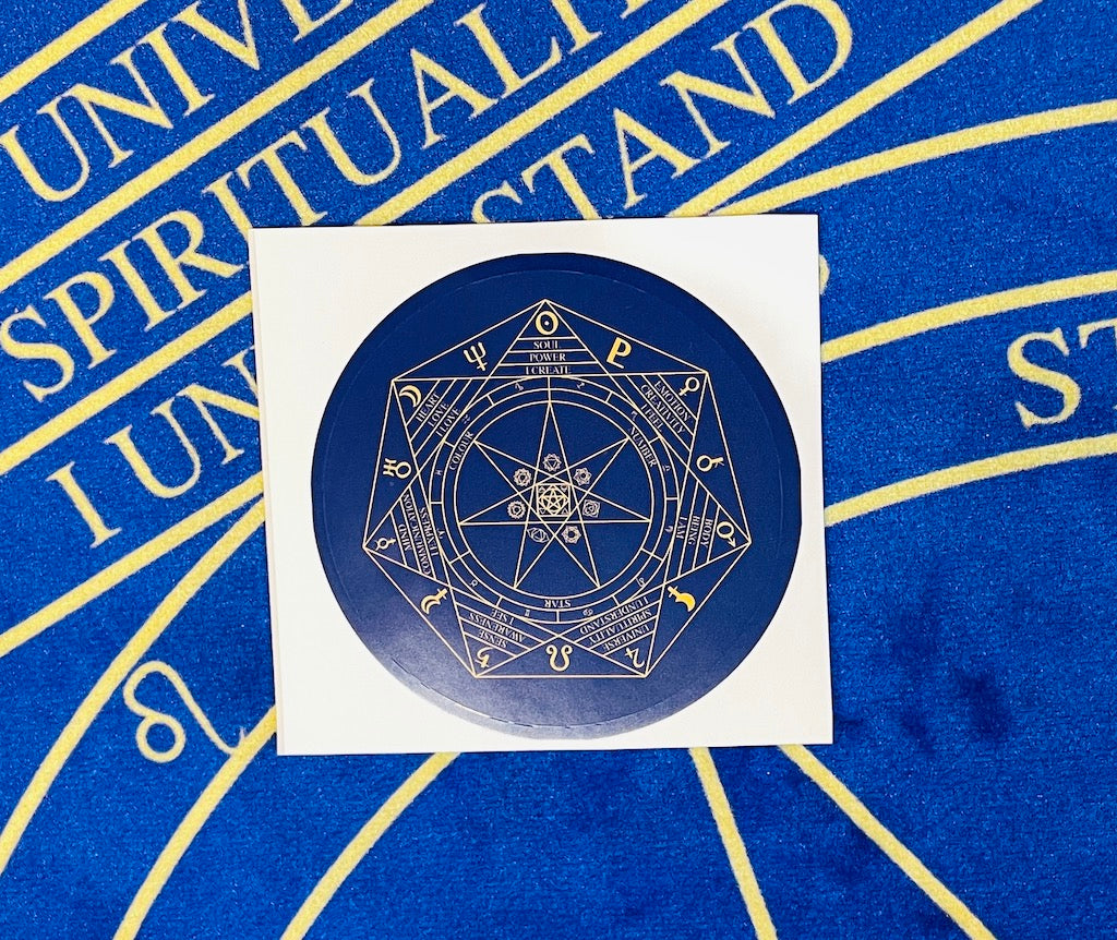 セプタグラム秘密のシンボルスティッカー（ステッカー＿ 6cm Septagram Sacred Geometry Symbol Sticker 6cm