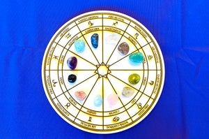 クリスタル 神聖幾何学 グリッド マット 12星座 25cm セット Astrology Sacred geometry Crystal grid wood 25cm mat set