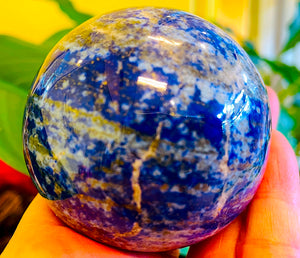 海王星の石ラピスラズリ水晶（ソ）球体のクリスタル sphere