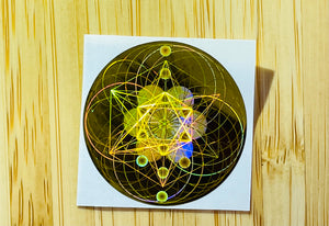 電磁波防止用神聖幾何学コードホログラムのシールドペンダント Glod Sacred Geometry Necklace
