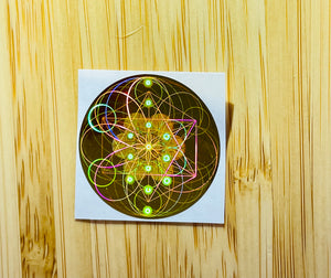 電磁波防止秘密の神聖幾何学ホログラムススティッカー（ステッカー）ー EMF Sacred Geometric Codes hologram Gold Sticker