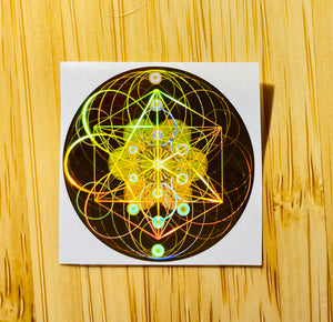 電磁波防止用神聖幾何学コードホログラムのシールドペンダント Glod Sacred Geometry Necklace
