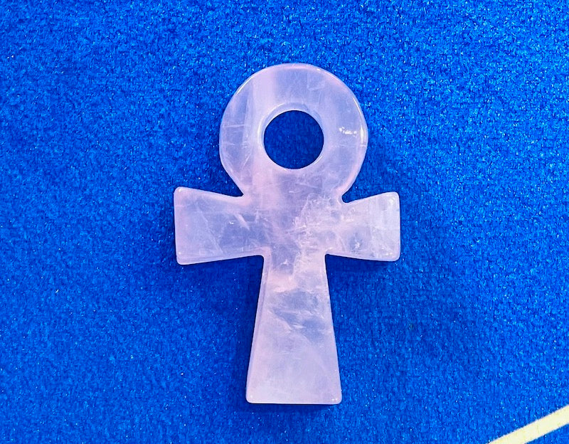 ローズクォーツアンク十字クリスタル　Ankh Cross Crystal
