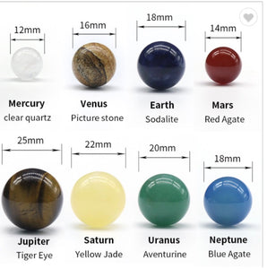 惑星クリスタルセットeight planets, solar system, crystal set box
