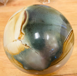 球体のクリスタル ポリクロームジャスパー　ラージA (木星、セレス）a14 Polychrome jasper Sphere a14