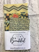 Load image into Gallery viewer, ビー ワックス ラップ Beeswax Wraps (Reusable) Large, Medium, Small (set of 3)
